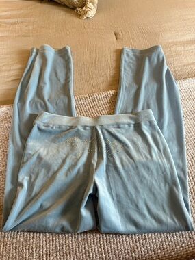 Juicy Couture Light Blue Crystal-Embellished Lounge Pants